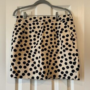 J.Crew Polka Dot Black White/Cream Mini Pencil Skirt-  Size 4